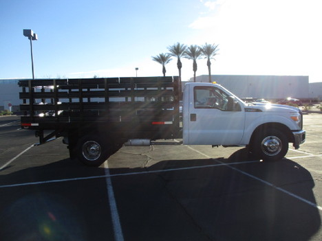 USED 2012 FORD F350 STAKE BODY TRUCK #2728-4