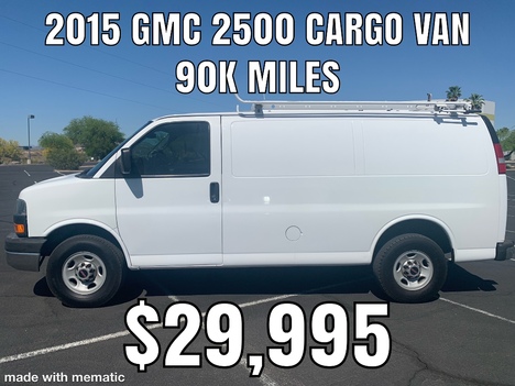 USED 2015 GMC 2500 CARGO VAN PANEL - CARGO VAN TRUCK #2802-23