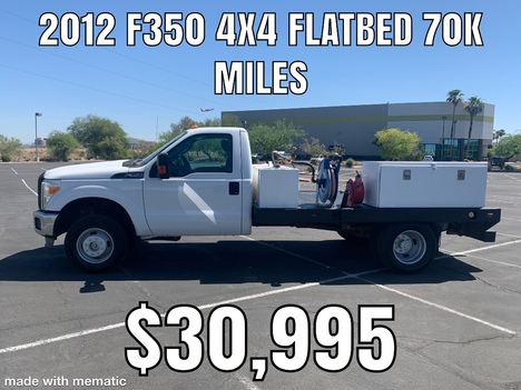 USED 2012 FORD F-350 4X4 FLATBED TRUCK #2846-21