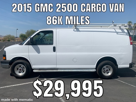USED 2015 GMC SAVANA 2500 PANEL - CARGO VAN TRUCK #2857-20