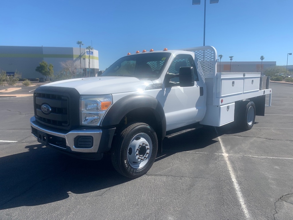 USED 2015 FORD F450 FLATBED TRUCK #3028